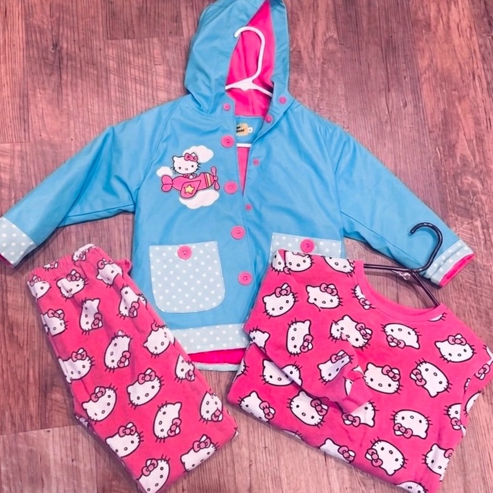 Hello Kitty Blue Hooded Jacket with Pink Hello Kitty sweats Set